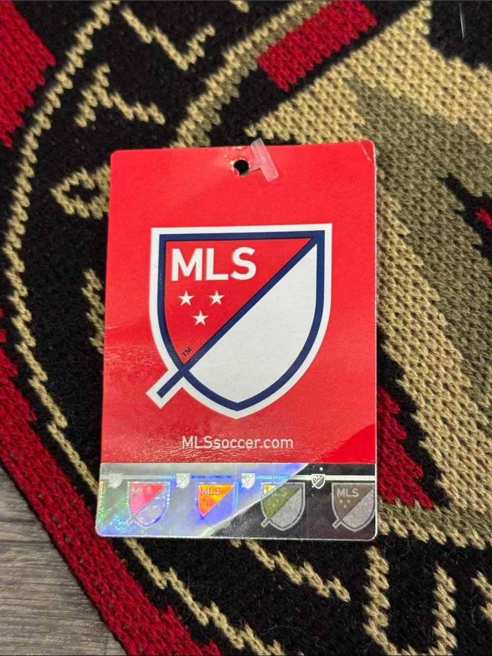 NWT MLS Atlanta United knit fringe scarf